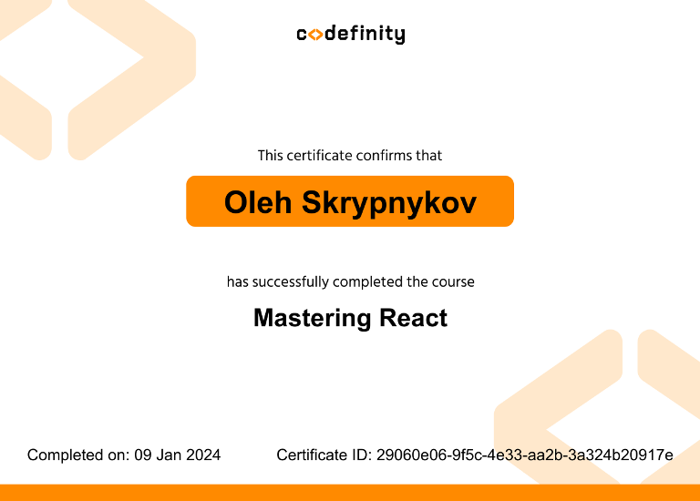 codefinity certificate